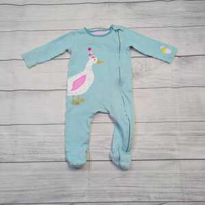 3/6m Joules Party Duck Striped Sleeper